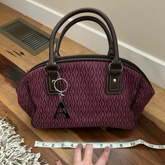A-Line Burgundy and Brown “A” Printed Purse - Picture 5 of 9